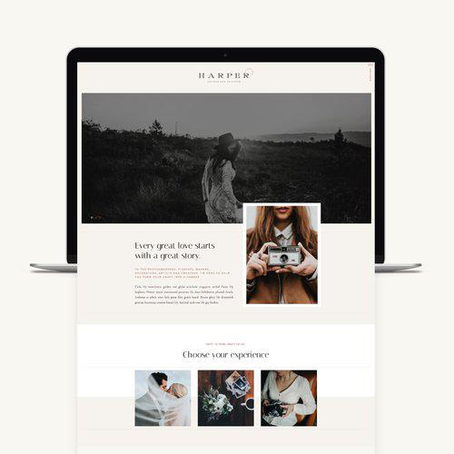 Harper Template for photographers Showit web design by Emma Troy