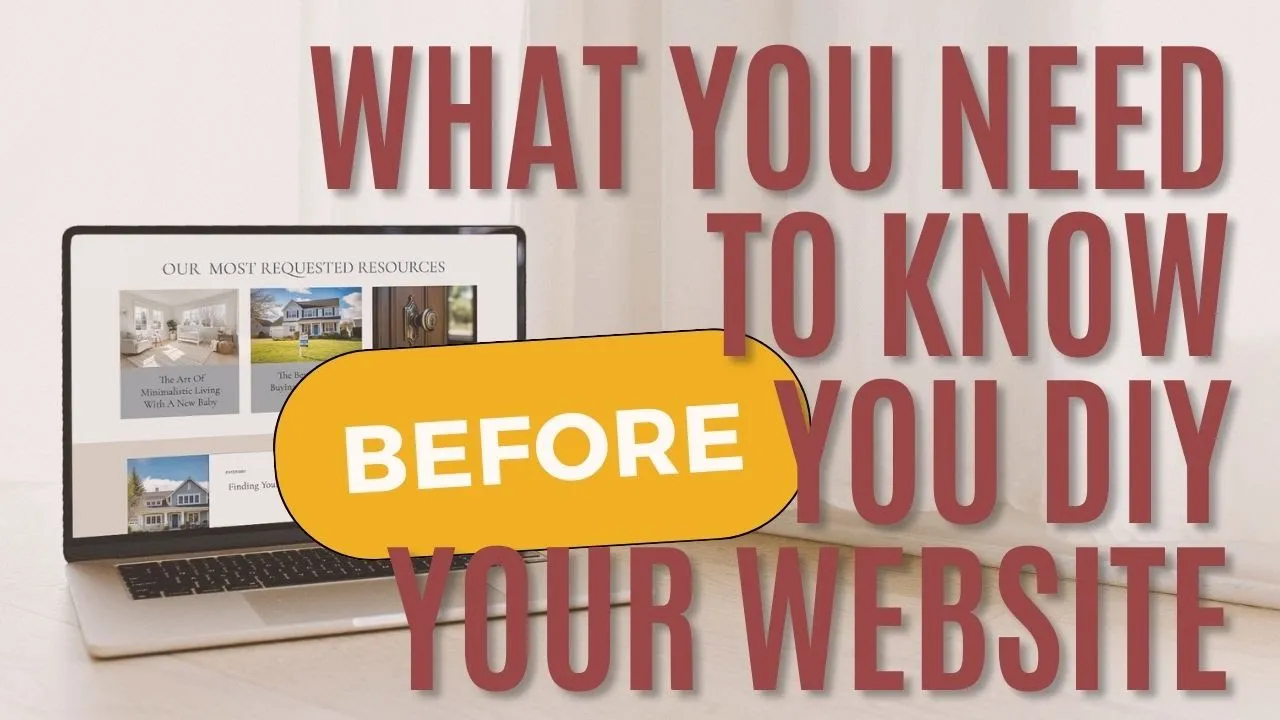 Youtube Thumbnail reading What you need to know before you DIY your website over and image of a laptop with a showit website displayed